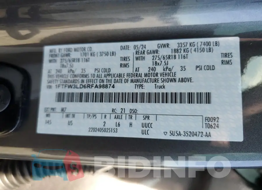 1FTFW3LD6RFA98874 Photo# 12