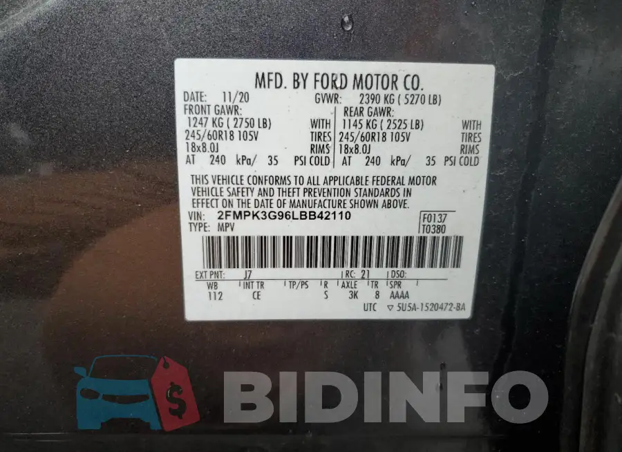 2FMPK3G96LBB42110 Photo# 12