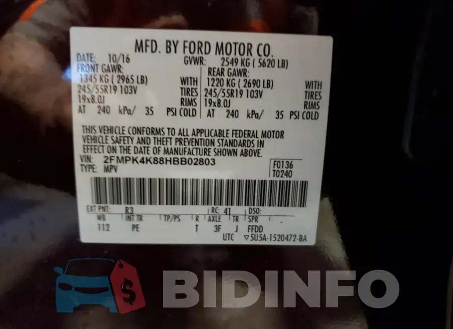 2FMPK4K88HBB02803 Photo# 13