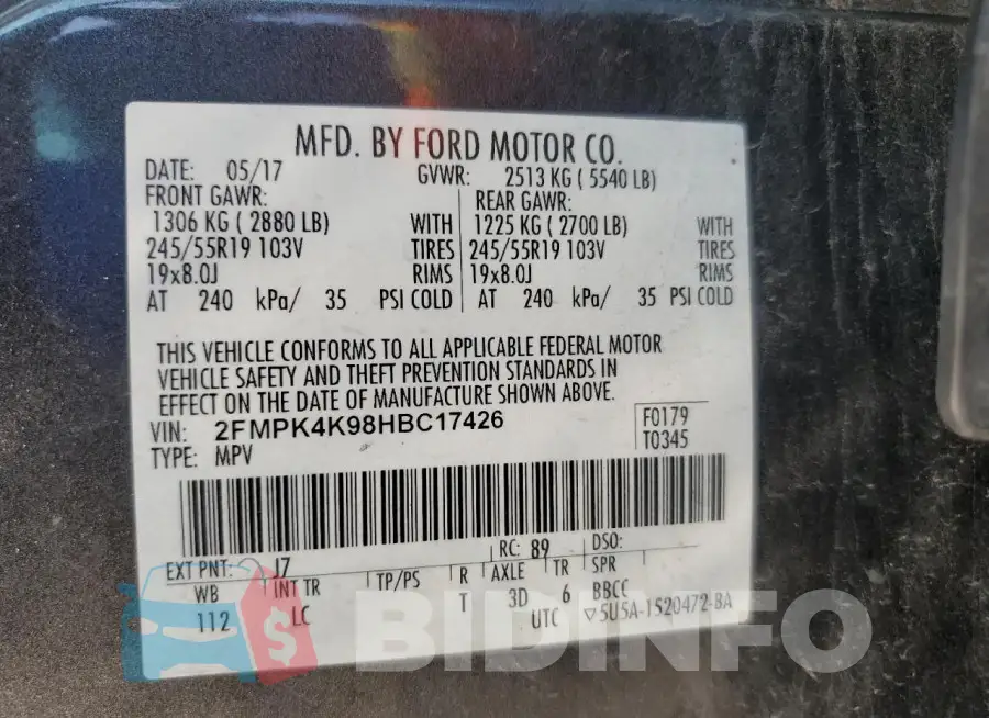 2FMPK4K98HBC17426 Photo# 13