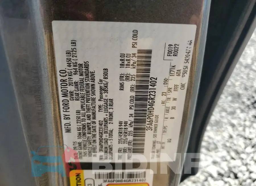 3FA6P0HD4GR231402 Photo# 12