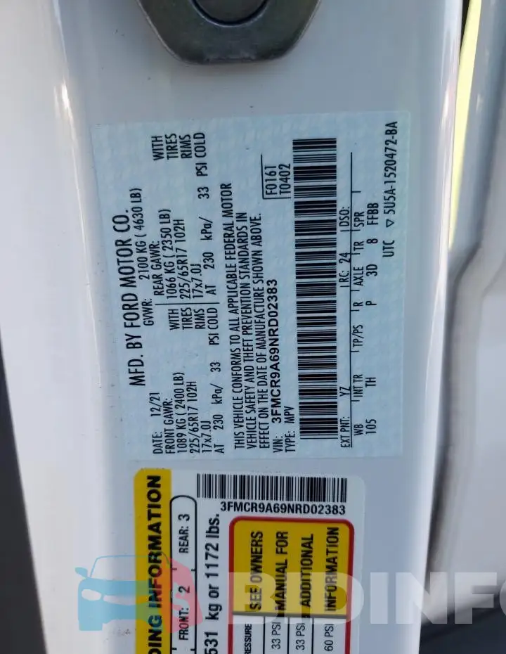 3FMCR9A69NRD02383 Photo# 13