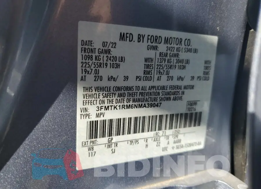 3FMTK1RM6NMA39047 Photo# 13