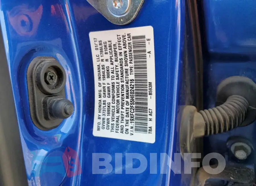 19XFC2F55HE024216 Photo# 12