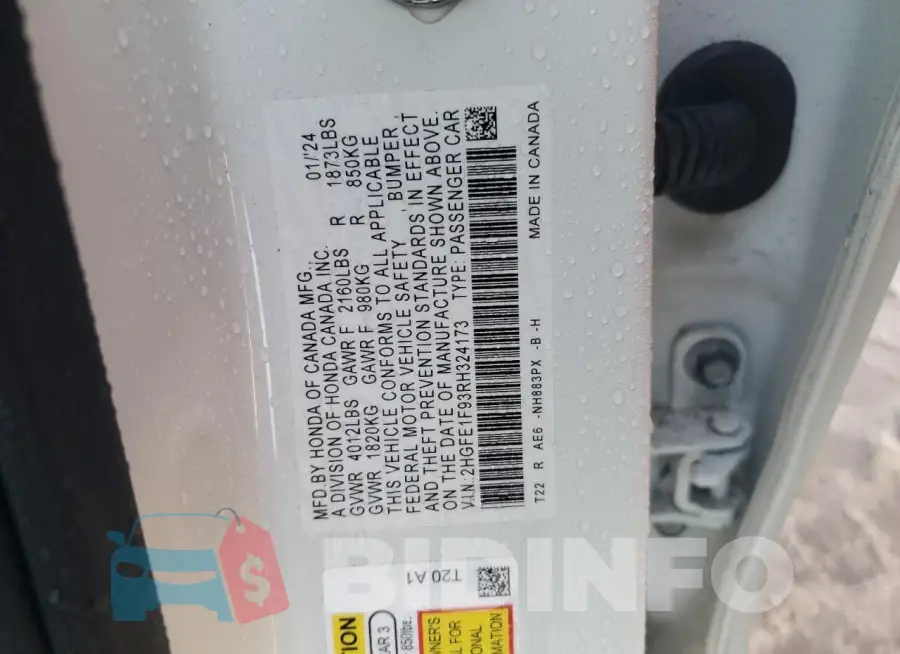 2HGFE1F93RH324173 Photo# 13