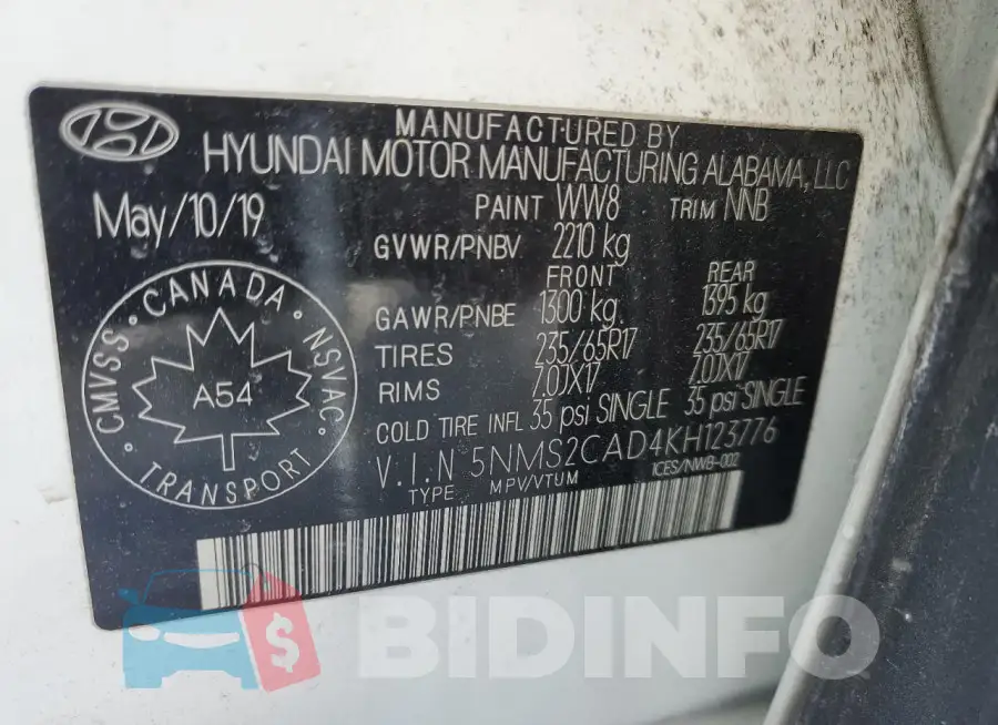 5NMS2CAD4KH123776 Photo# 13