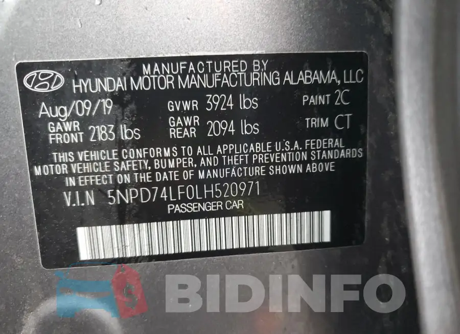 5NPD74LF0LH520971 Photo# 12