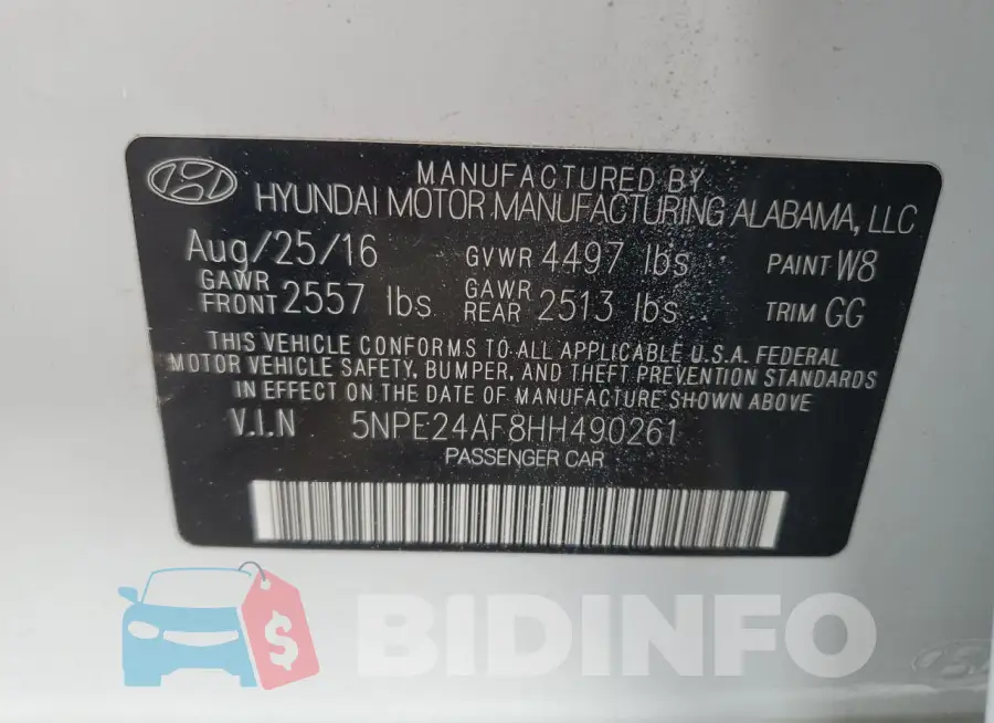 5NPE24AF8HH490261 Photo# 13