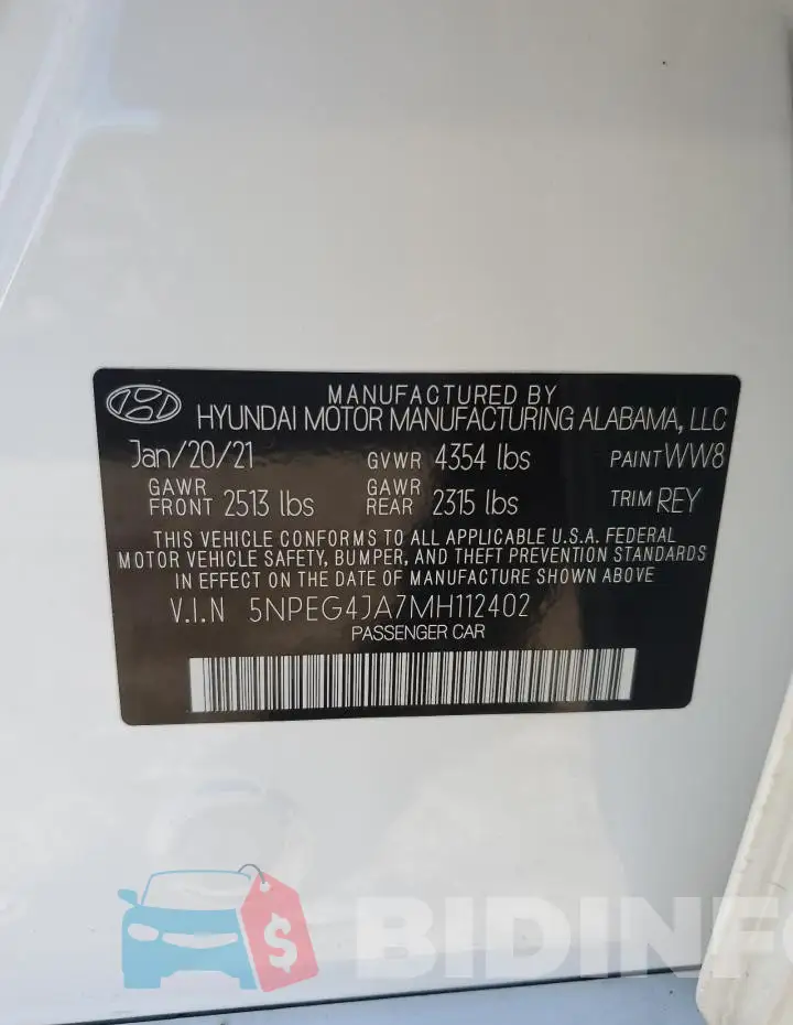 5NPEG4JA7MH112402 Photo# 13