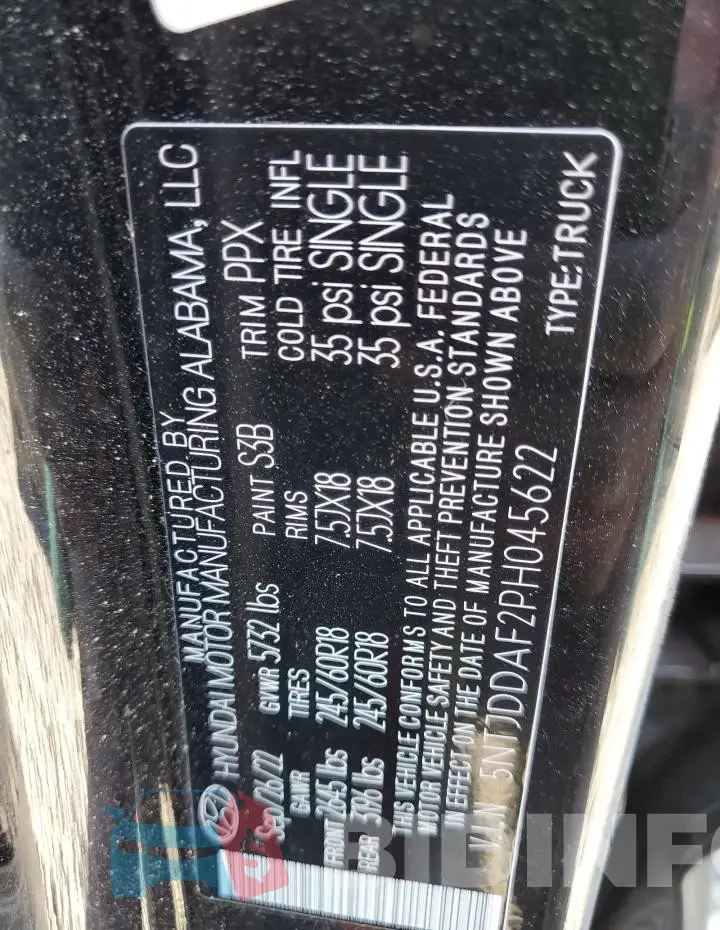 5NTJDDAF2PH045622 Photo# 12