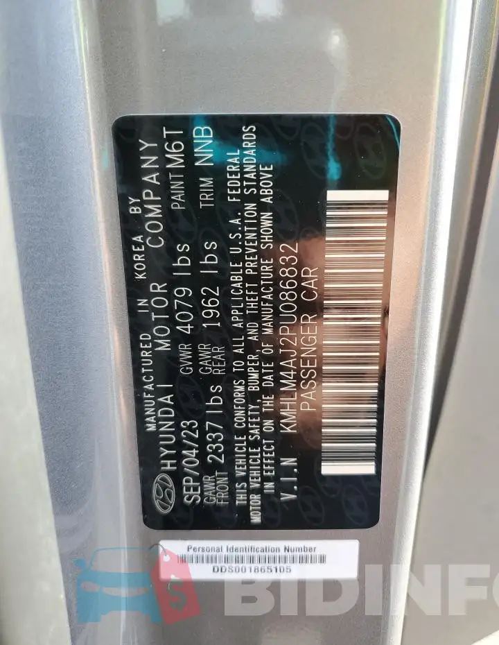 KMHLM4AJ2PU086832 Photo# 13