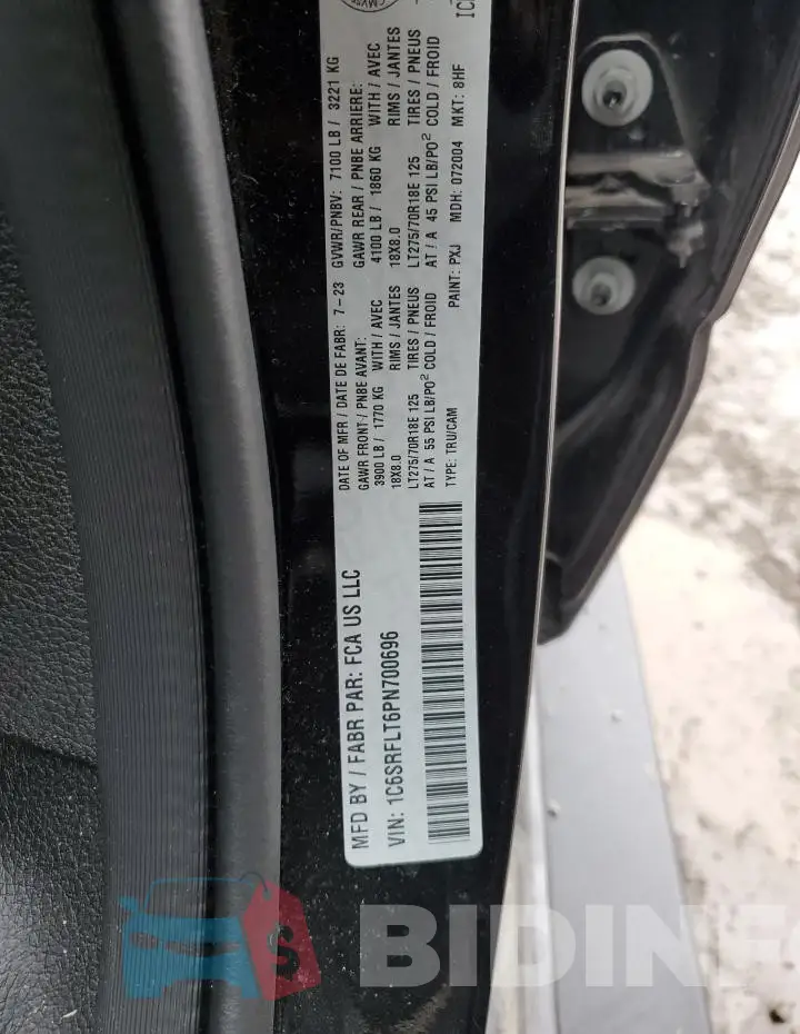 1C6SRFLT6PN700696 Photo# 12