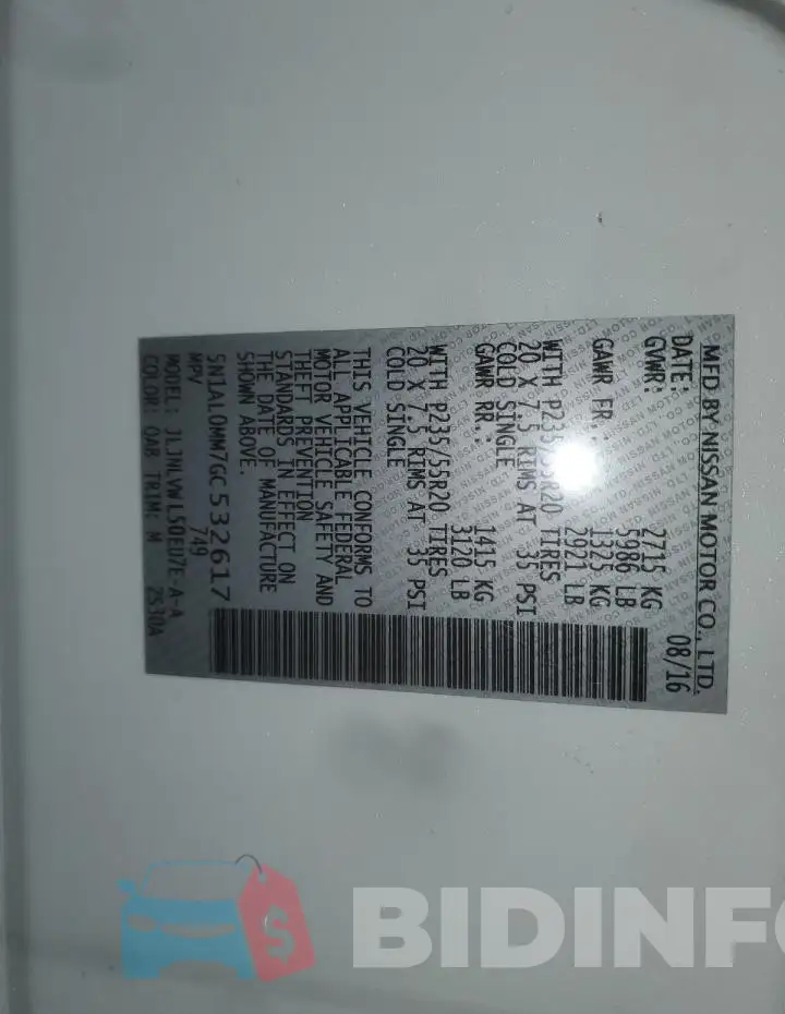 5N1AL0MM7GC532617 Photo# 14