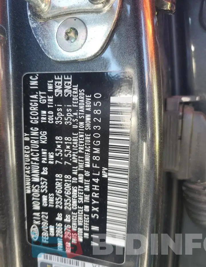 5XYRH4LF8MG032850 Photo# 12
