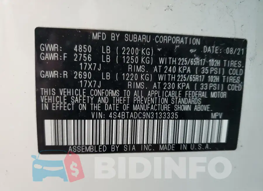 4S4BTADC9N3133335 Photo# 13