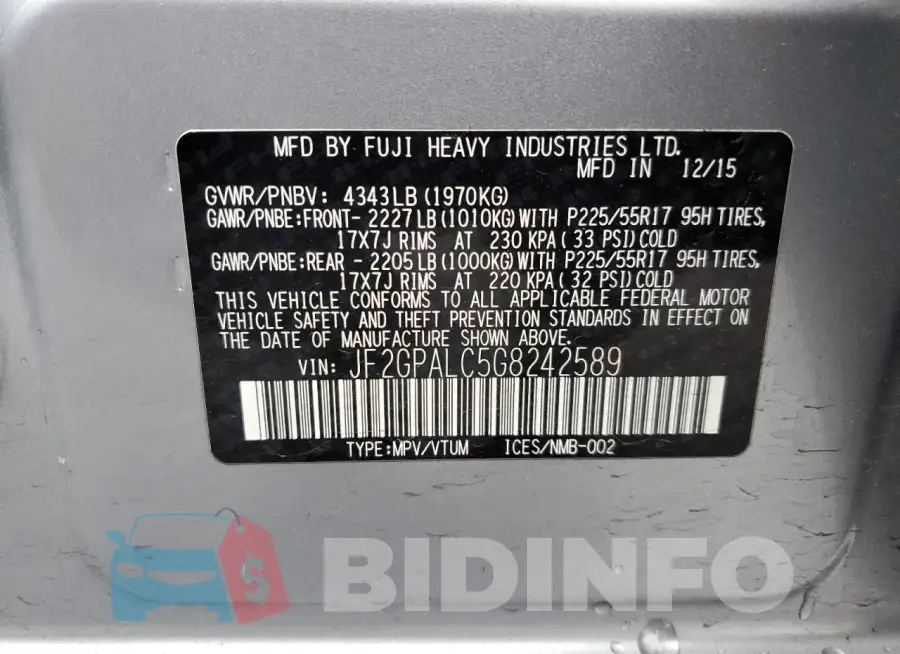 JF2GPALC5G8242589 Photo# 12