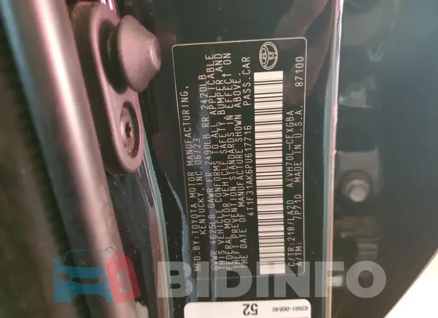 4T1F31AK6PU617716 Photo# 13
