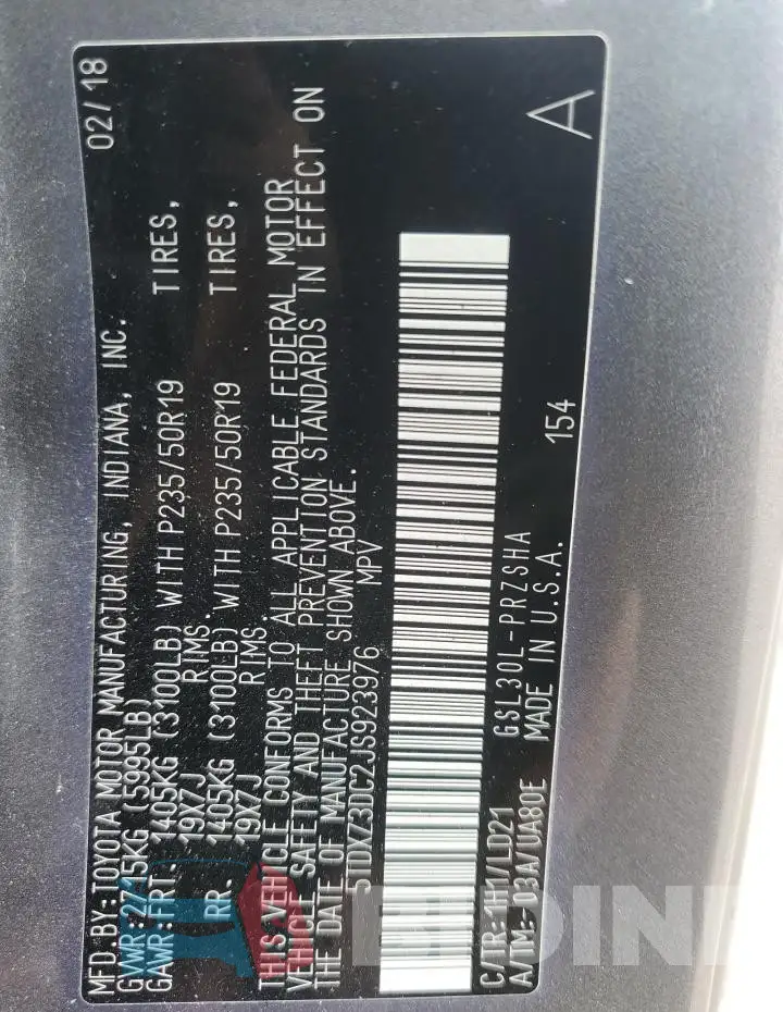 5TDXZ3DC2JS923976 Photo# 13