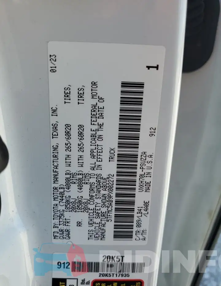 5TFMC5AB9PX002272 Photo# 13