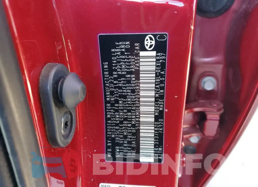 5YFB4MDE0PP025832 Photo# 12