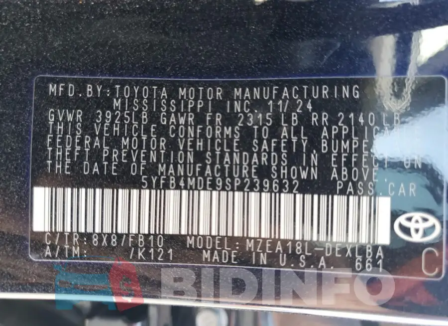 5YFB4MDE9SP239632 Photo# 12