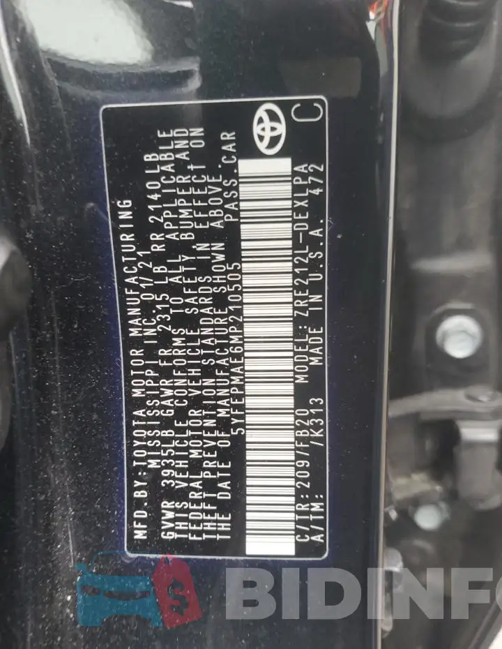 5YFEPMAE6MP210505 Photo# 12