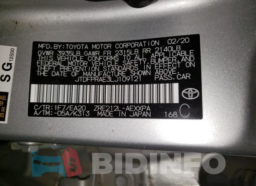 JTDFPRAE3LJ109121 Photo# 12