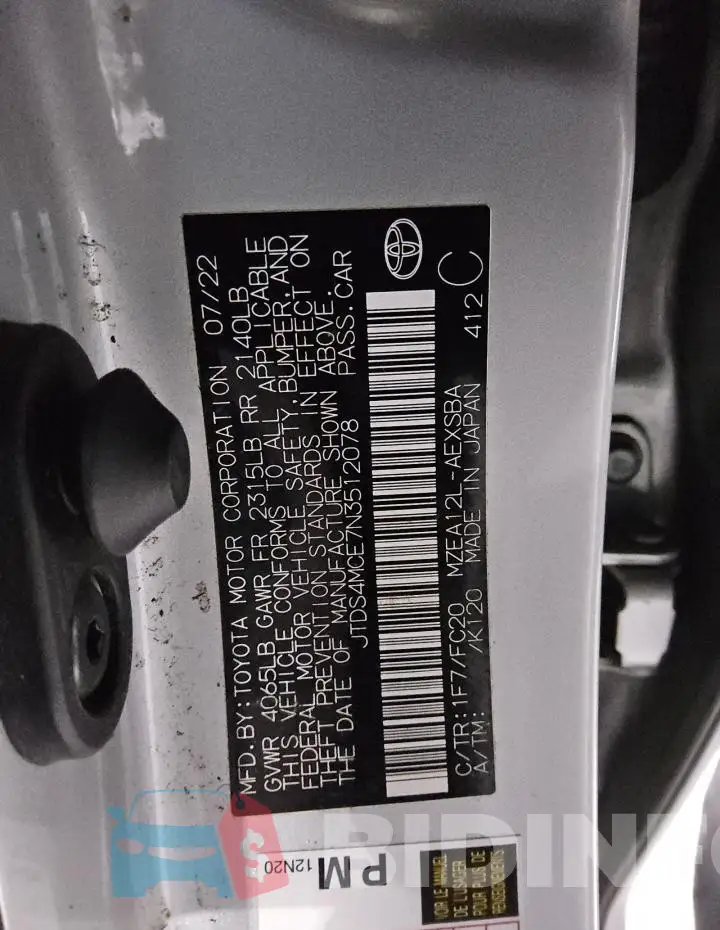 JTDS4MCE7N3512078 Photo# 12