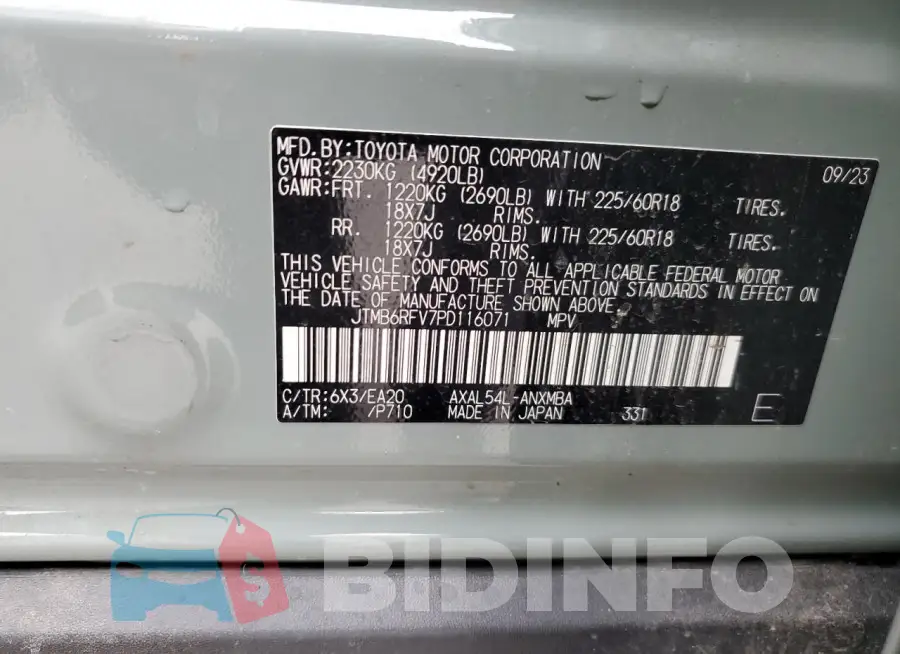 JTMB6RFV7PD116071 Photo# 14