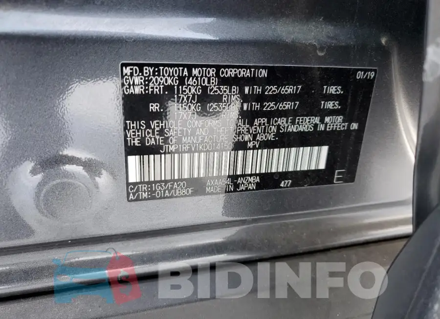 JTMP1RFV1KD014150 Photo# 13