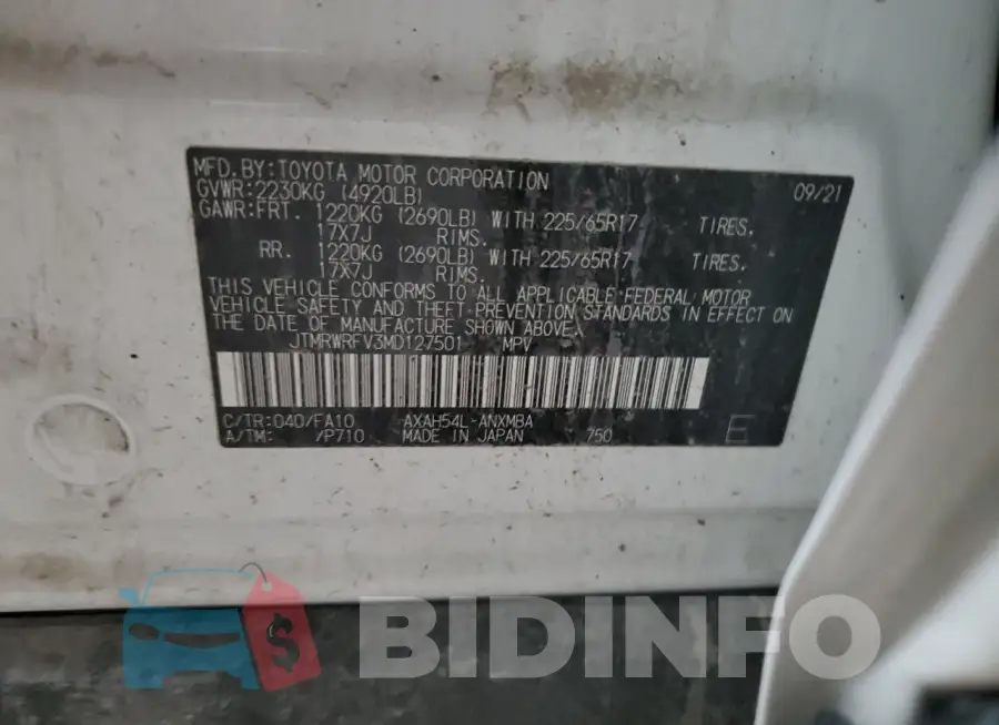 JTMRWRFV3MD127501 Photo# 13