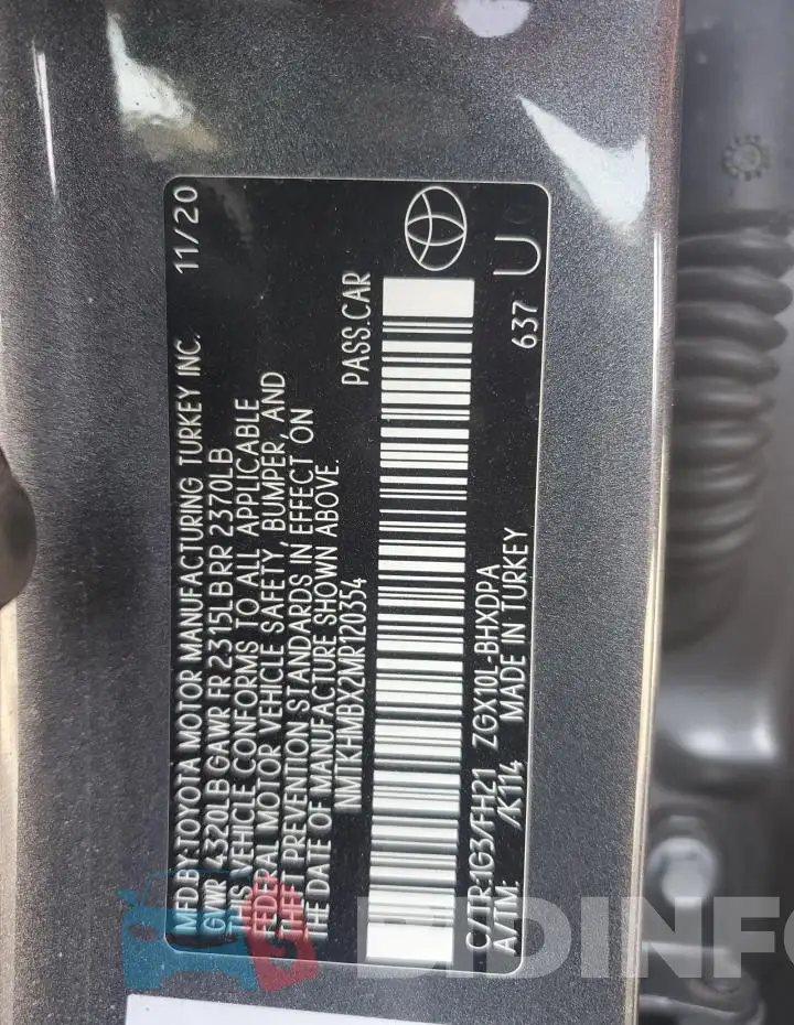 NMTKHMBX2MR120354 Photo# 13