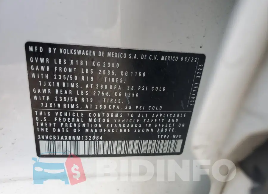 3VVCB7AX8NM132084 Photo# 13
