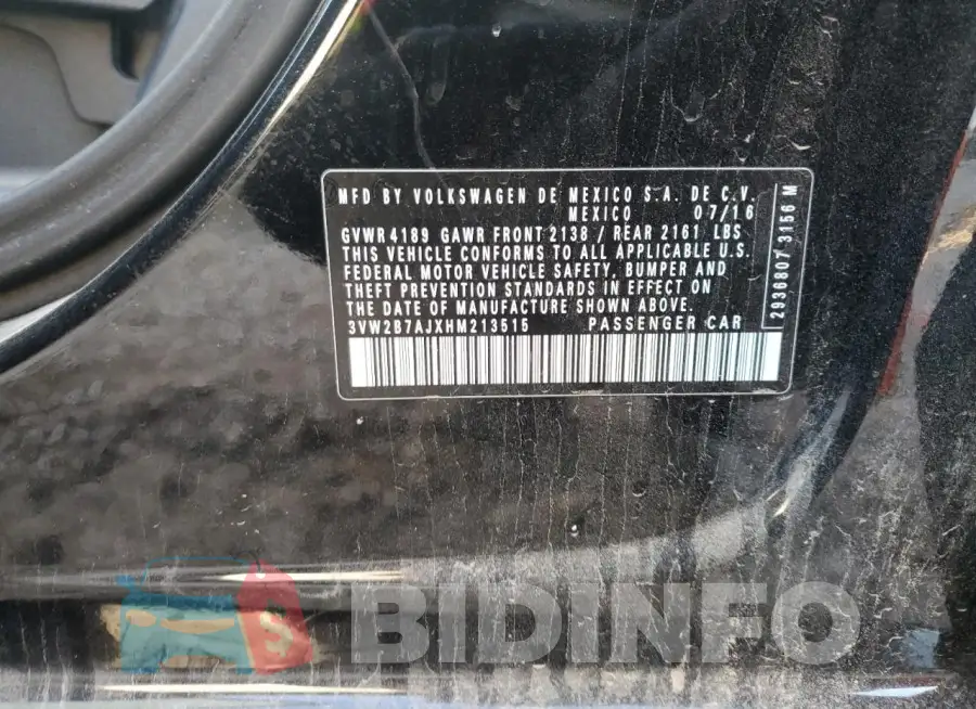 3VW2B7AJXHM213515 Photo# 12