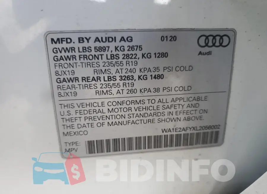WA1E2AFYXL2056002 Photo# 13