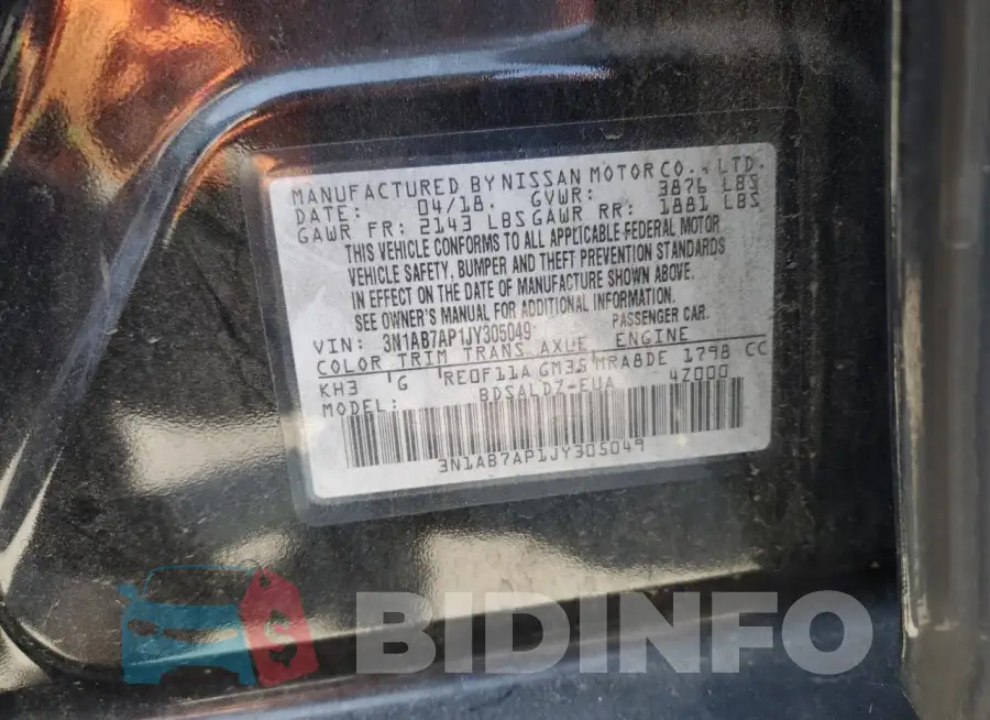 3N1AB7AP1JY305049 Photo# 12