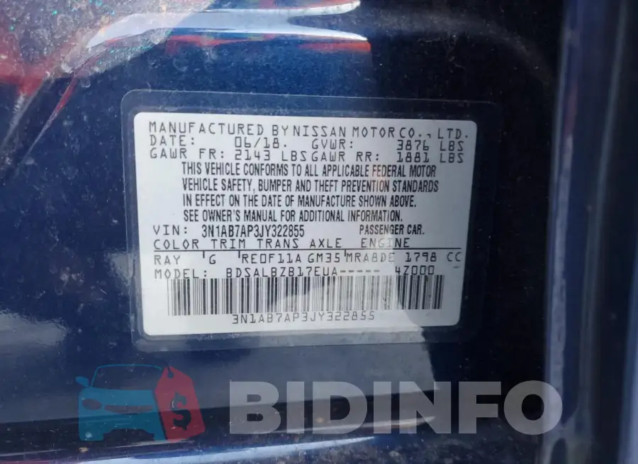3N1AB7AP3JY322855 Photo# 12