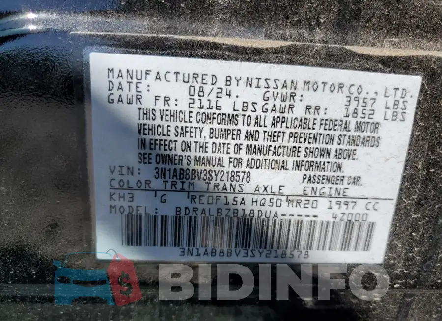 3N1AB8BV3SY218578 Photo# 12