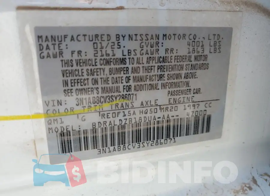 3N1AB8CV3SY286071 Photo# 12