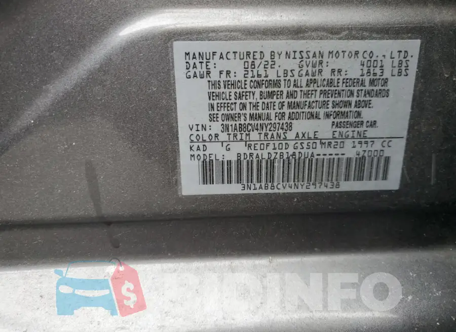 3N1AB8CV4NY297438 Photo# 12
