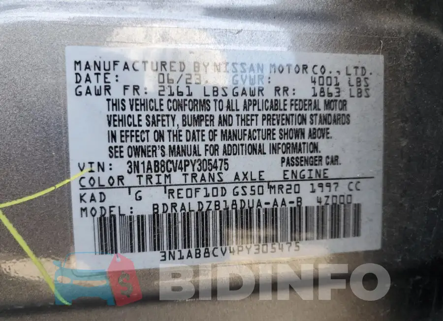 3N1AB8CV4PY305475 Photo# 12