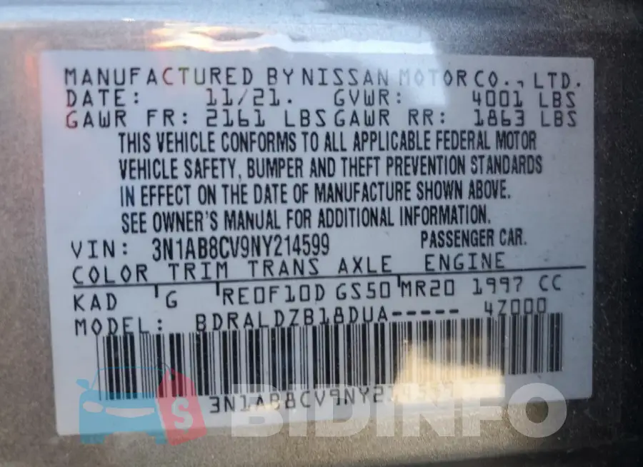 3N1AB8CV9NY214599 Photo# 12