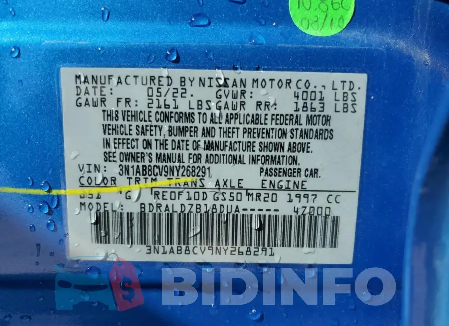 3N1AB8CV9NY268291 Photo# 13