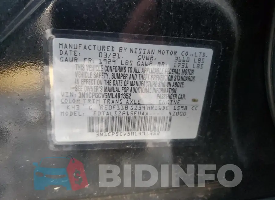 3N1CP5CV5ML491352 Photo# 13