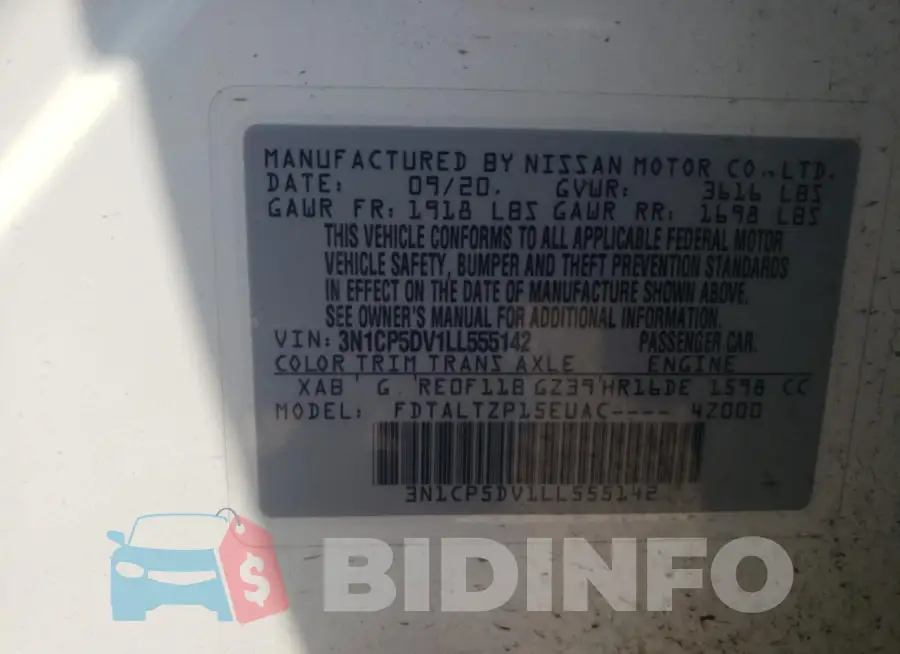 3N1CP5DV1LL555142 Photo# 13