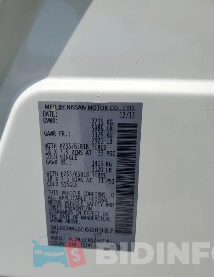 5N1AR2MM1GC608987 Photo# 13