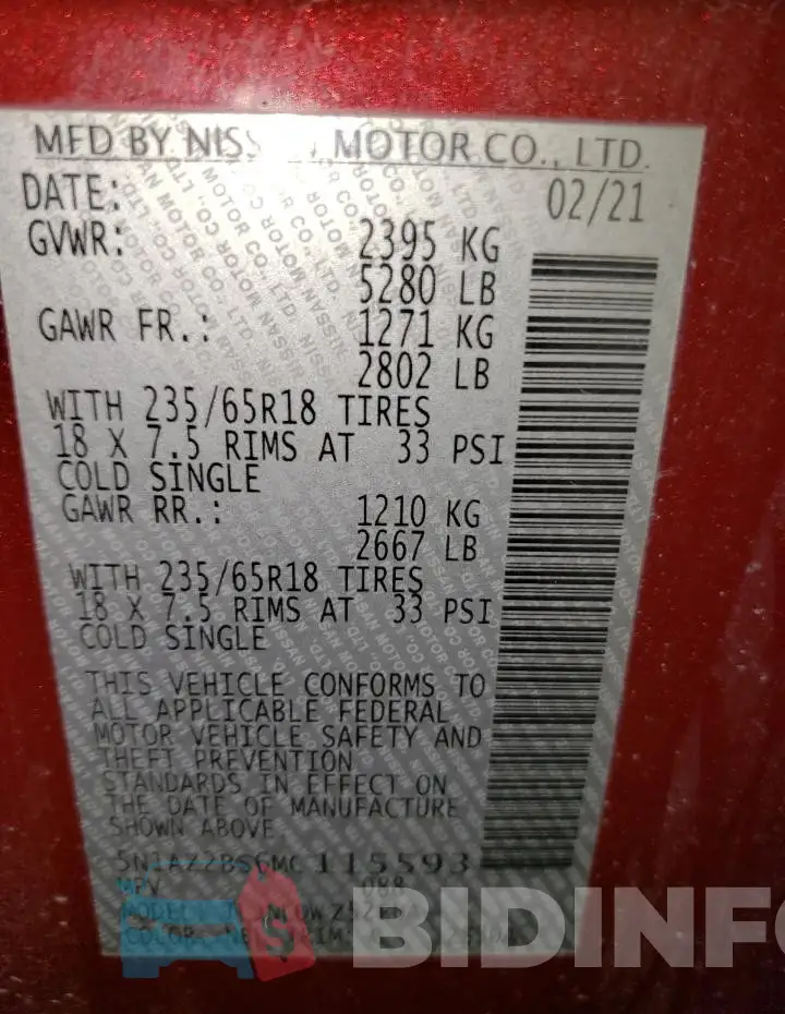 5N1AZ2BS6MC115593 Photo# 13