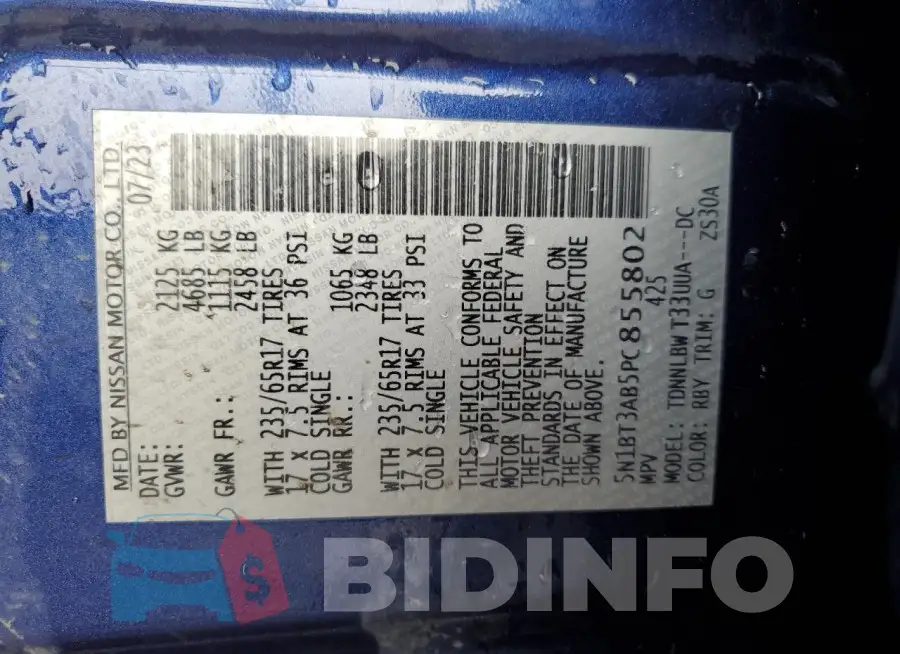 5N1BT3AB5PC855802 Photo# 13