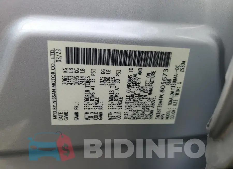 5N1BT3BA4PC805673 Photo# 13