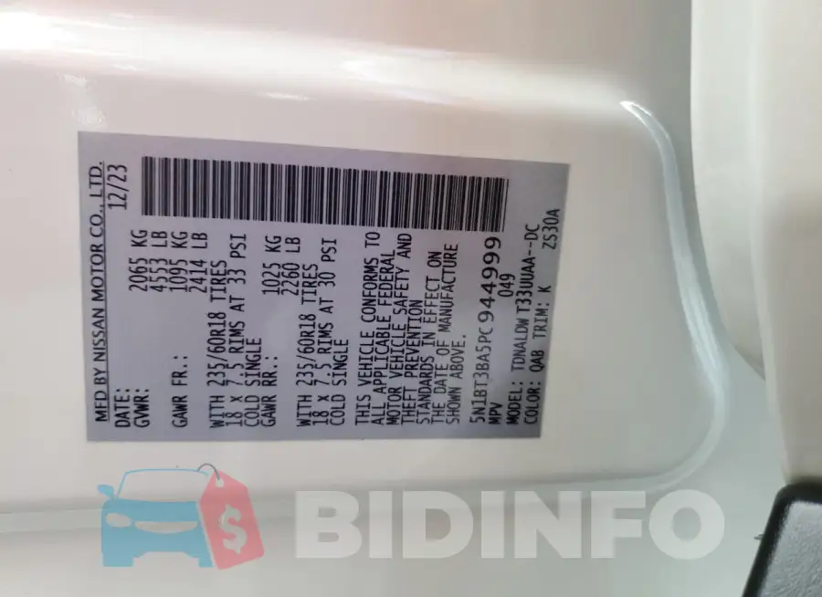 5N1BT3BA5PC944999 Photo# 13